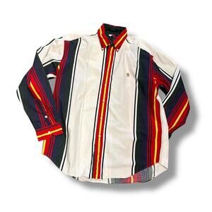 Vintage 90's Primary Pinstripe Tommy Hilfiger Polo